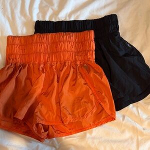 FP Movement by Free People Orange and Black Athletic Shorts